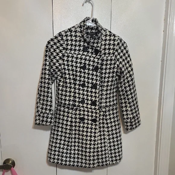 George Black and White Houndstooth Dress Coat - Picture 1 of 4